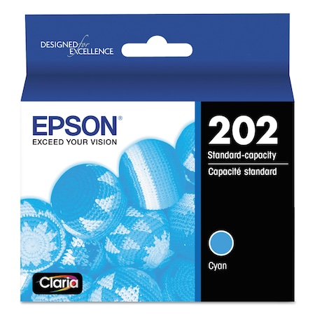 Epson T202220-S (202) Claria Ink, 165 Page-Yield, Cyan T202220-S